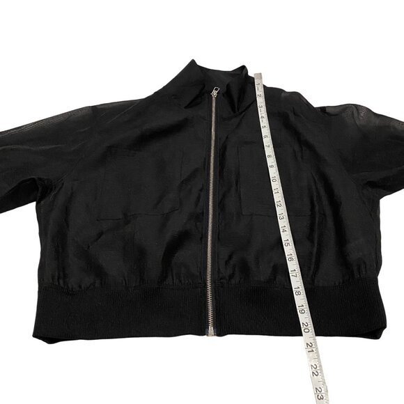 Good American Sheer Crop Bomber Jacket Black Size‎ 3 (L) - Picture 8 of 8